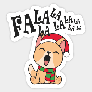 Cute Christmas Dog Singing Fa la la la Song Sticker